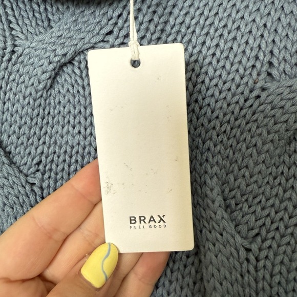 Brax Brian Cable knit Turtleneck Sweater NEW Wool Blend Size Large 50 Blue NWT - Picture 6 of 8
